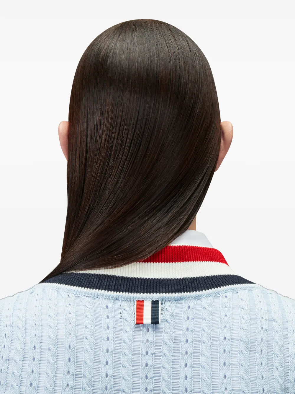 Thom Browne Kabelgebreide spencer met streep Blauw