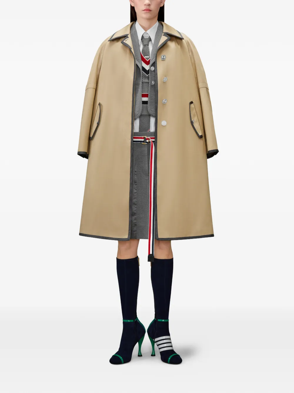 Thom Browne Gestreepte spencer Grijs