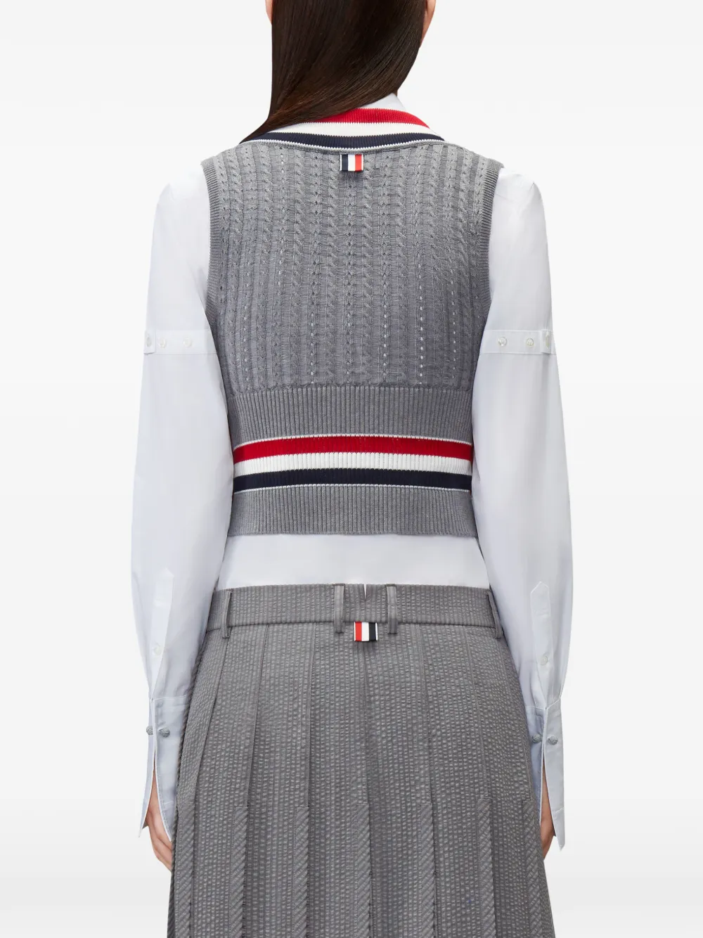 Thom Browne Gestreepte spencer Grijs