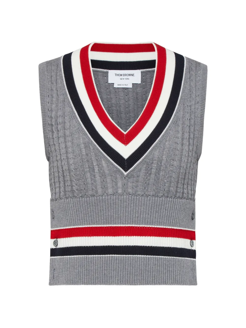 Thom Browne Gilet con dettagli a righe - Grigio