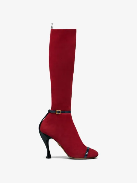 Thom Browne soft suede trompe l’œil 4-Bar sandal boots 105mm