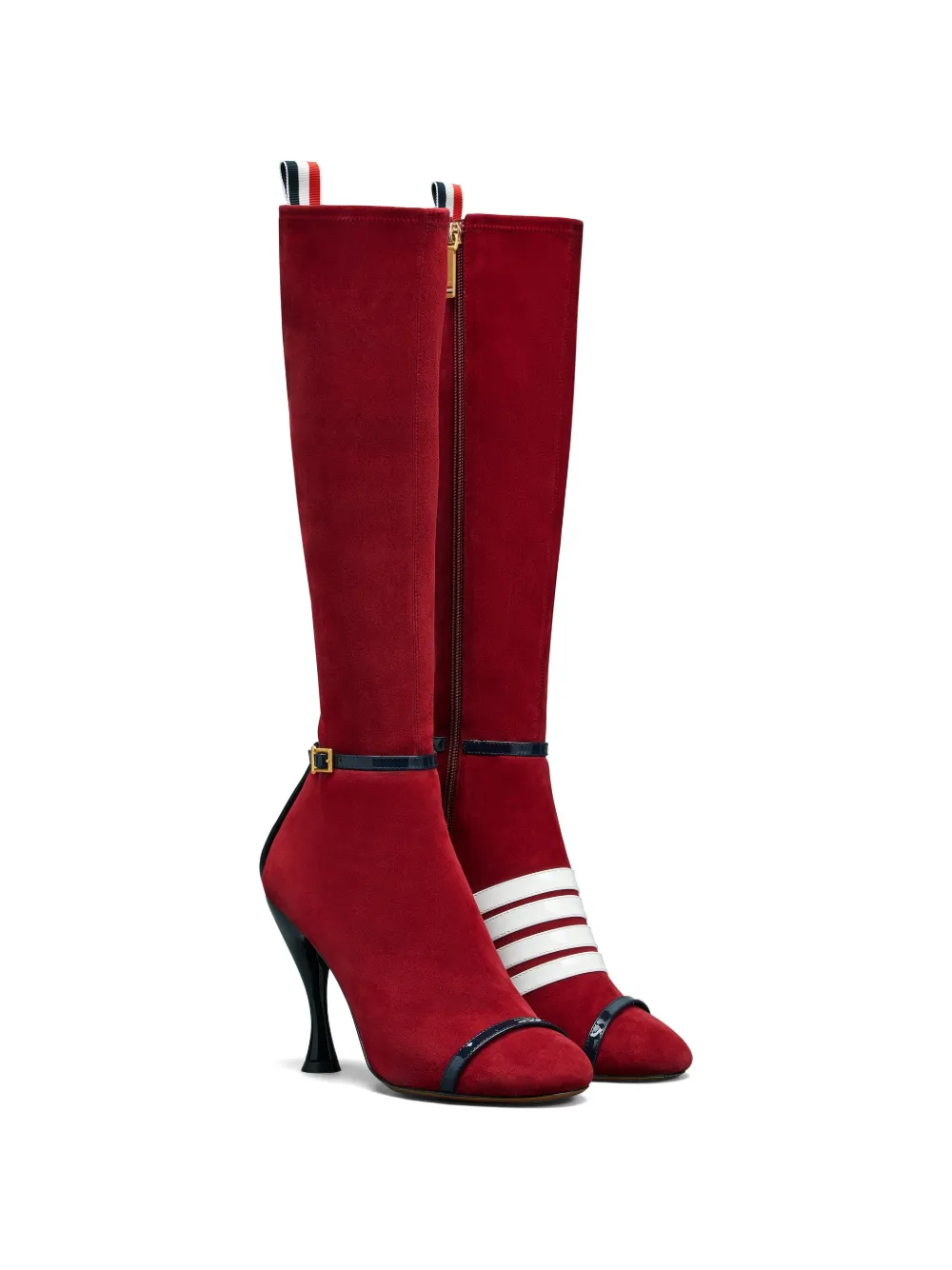 Thom Browne Suède laarzen met streepdetail Rood