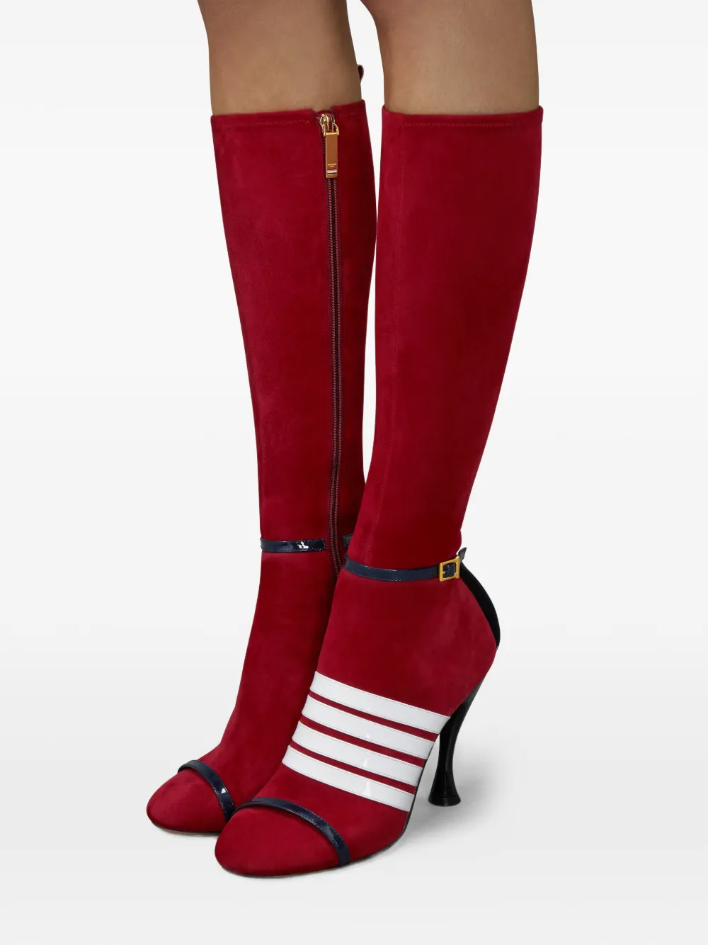 Thom Browne Suède laarzen met streepdetail Rood