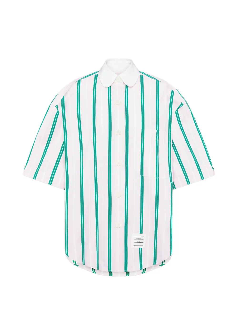 Thom Browne Gestreiftes Hemd aus Popeline - Rosa