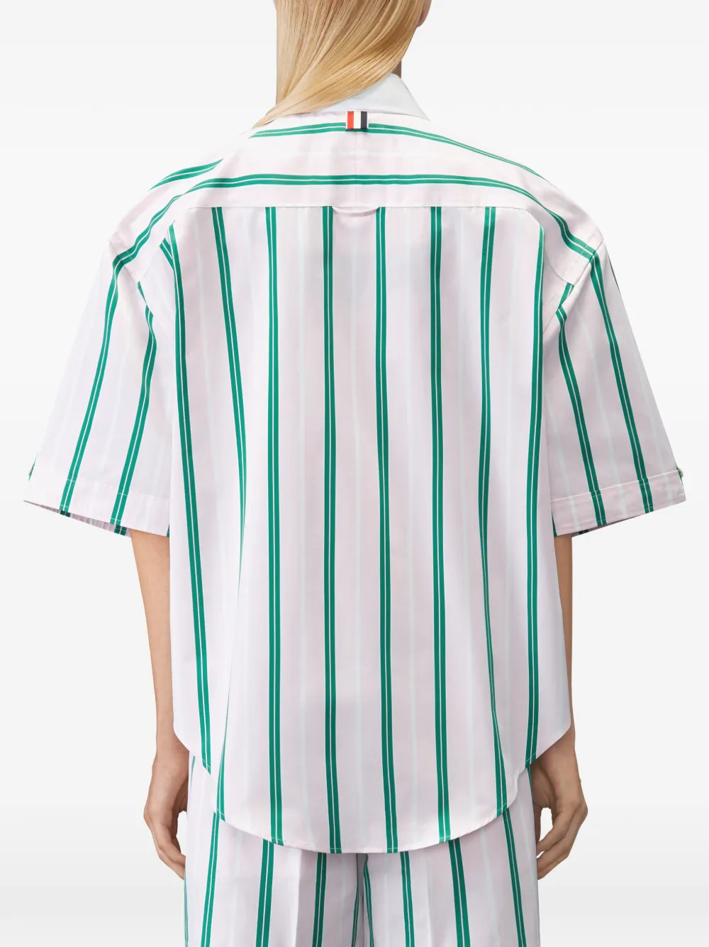 Thom Browne Gestreepte popeline blouse Roze