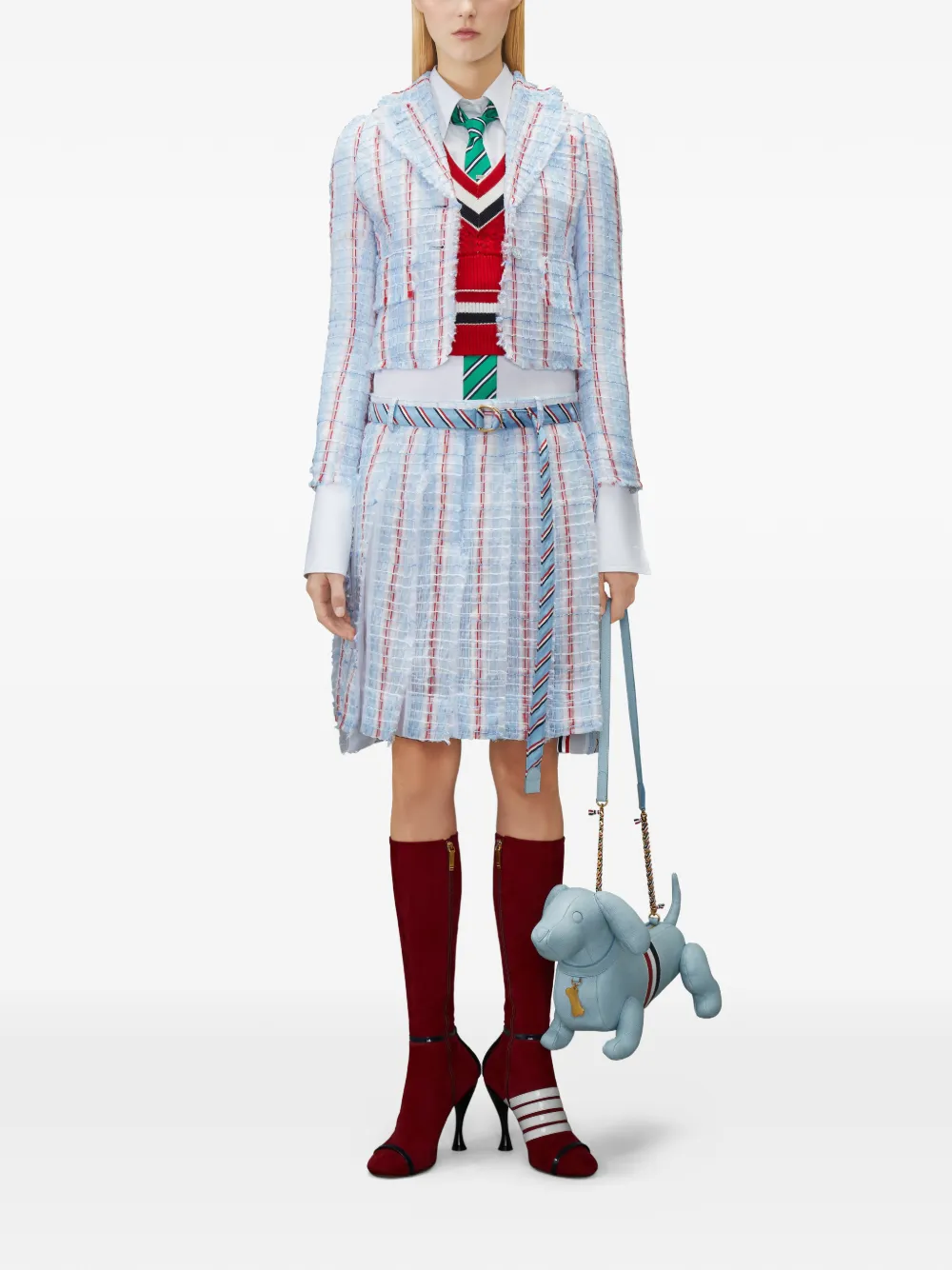 Thom Browne Gestreepte kabelspencer Rood