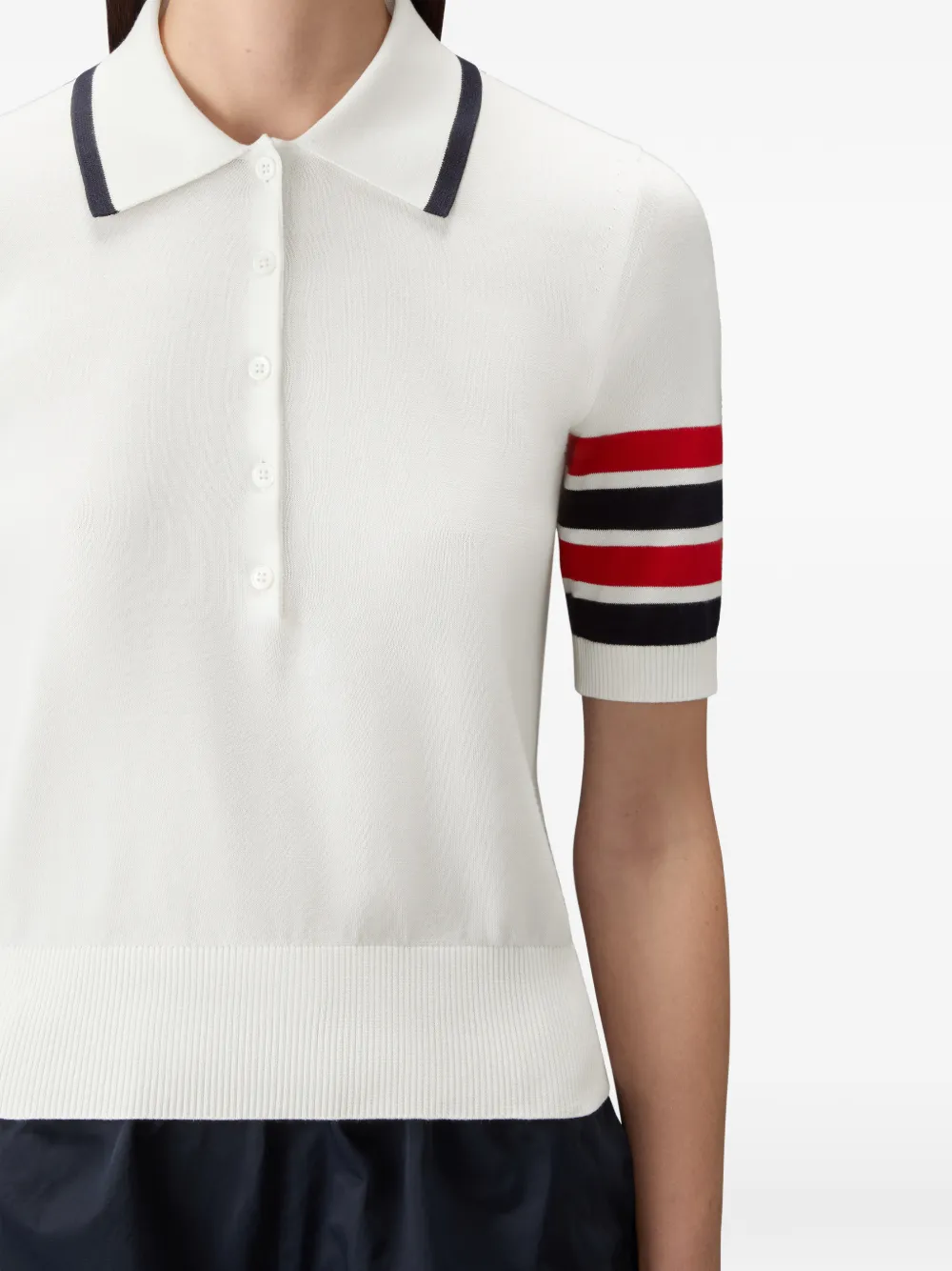 Thom Browne Hector intarsia poloshirt Wit