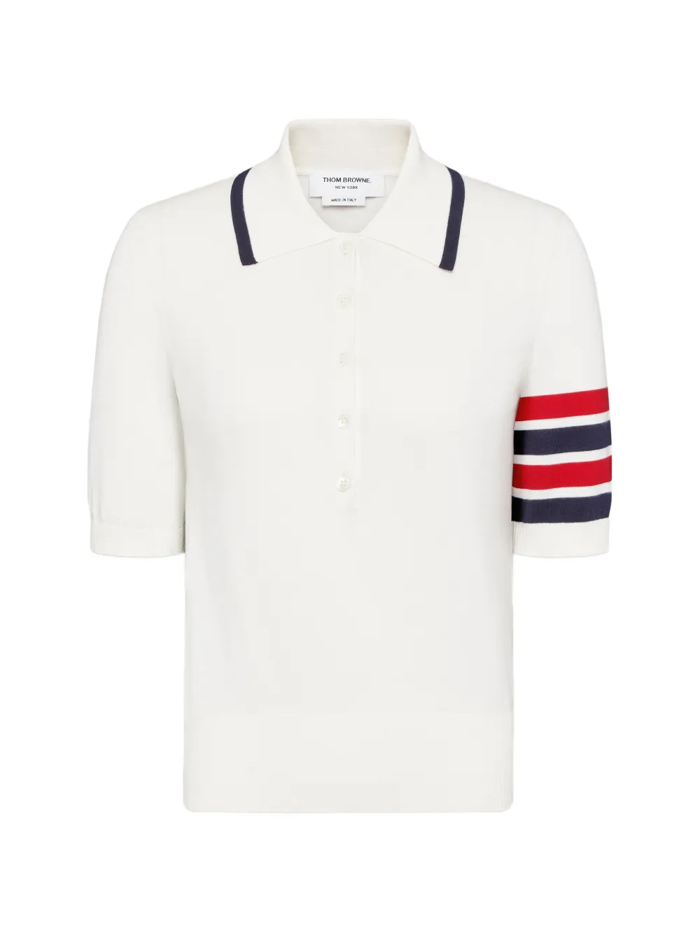 Thom Browne Hector Intarsia polo - Bianco