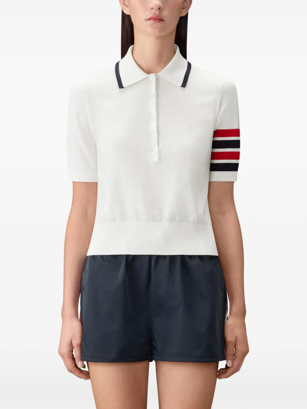Thom Browne Hector intarsia poloshirt Wit