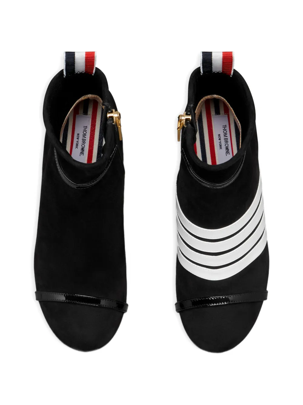 Thom Browne Enkellaarzen met vier strepen Zwart
