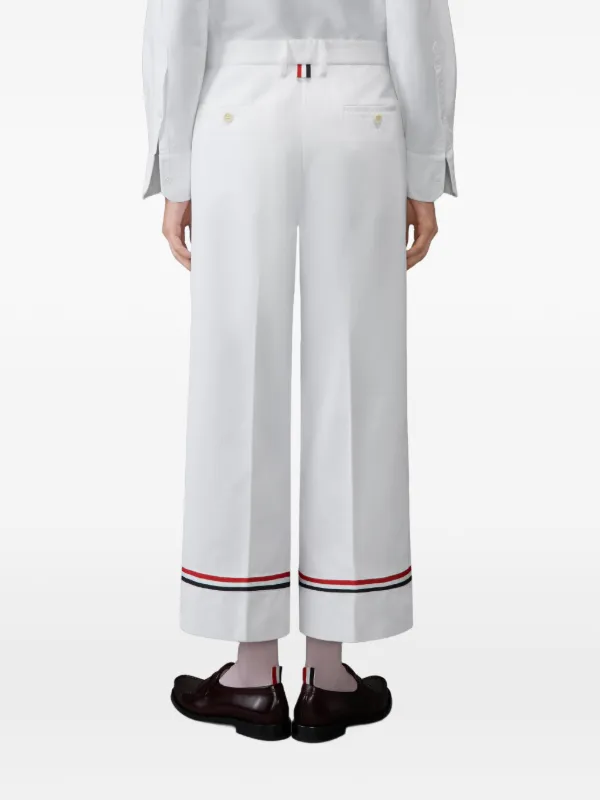 Thom Browne ギャバジン チノパンツ | ホワイト | FARFETCH JP