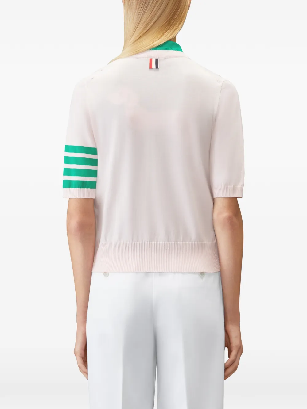 Thom Browne Vest met vier strepen en korte mouwen Roze