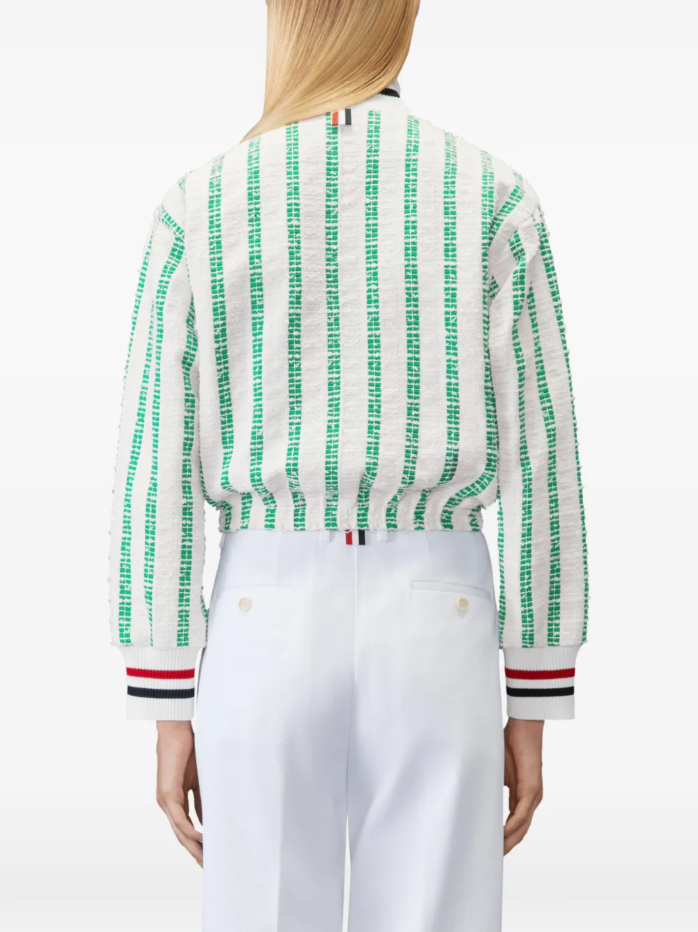 Thom Browne Repp Stripe tweed shirtjack Wit