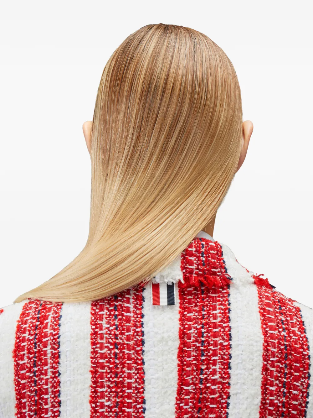 Thom Browne Tweed cropped jack met gerafelde afwerking Rood