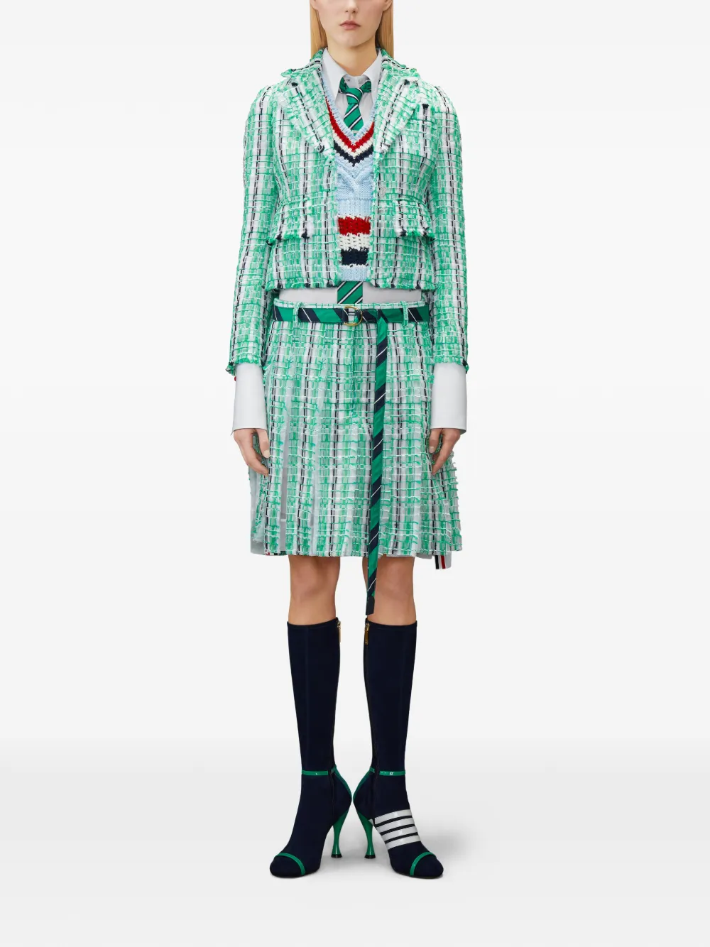  Thom Browne Chaleco Con Rayas Rwb - Azul 