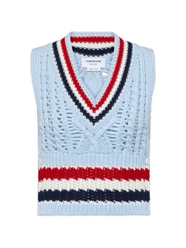 Thom Browne ニットベスト | ブルー | FARFETCH JP