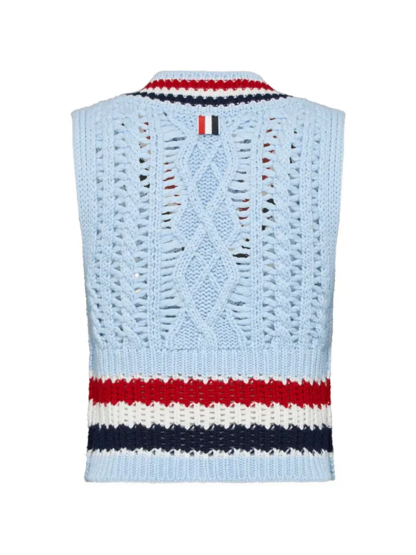 Thom Browne ニットベスト | ブルー | FARFETCH JP