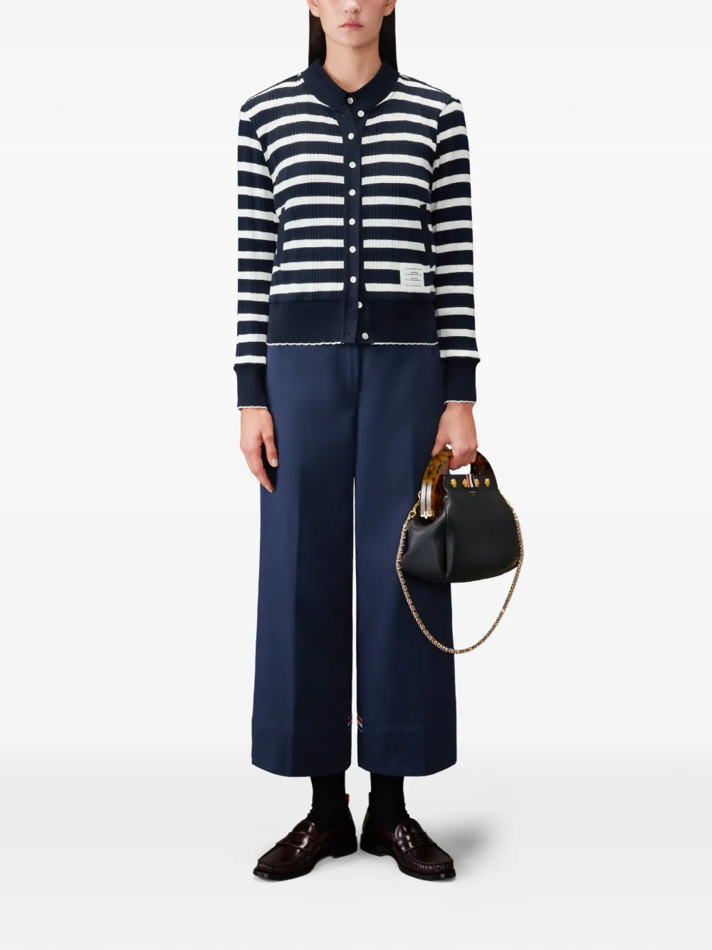  Thom Browne Polo A Rayas - Azul 