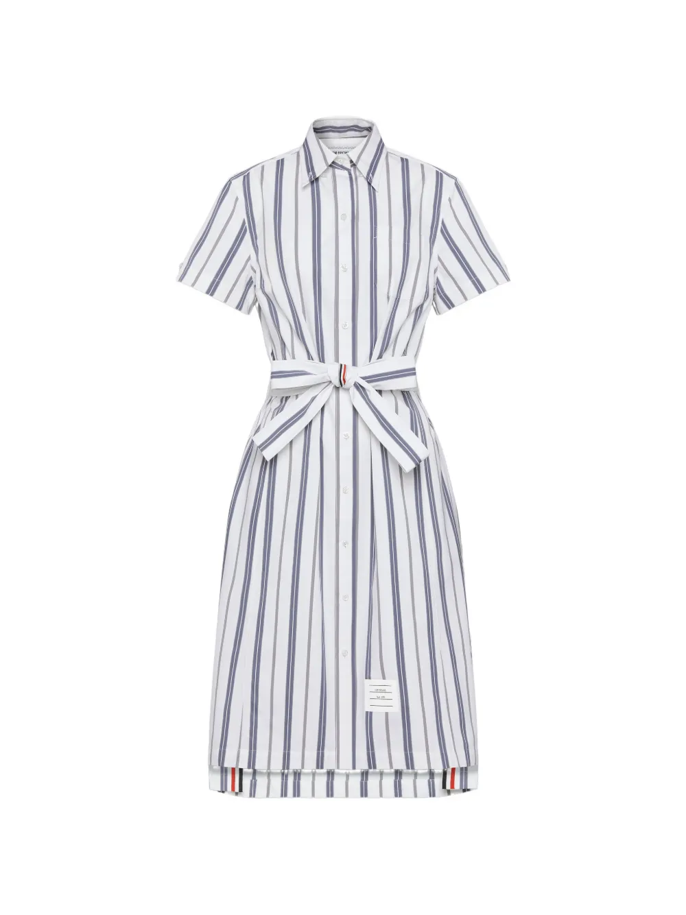 Thom Browne Chemisier in cotone a righe - Bianco