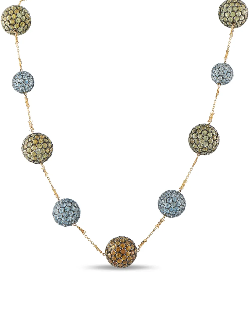 LB Exclusive multi-stone orb-embellished necklace - Oro