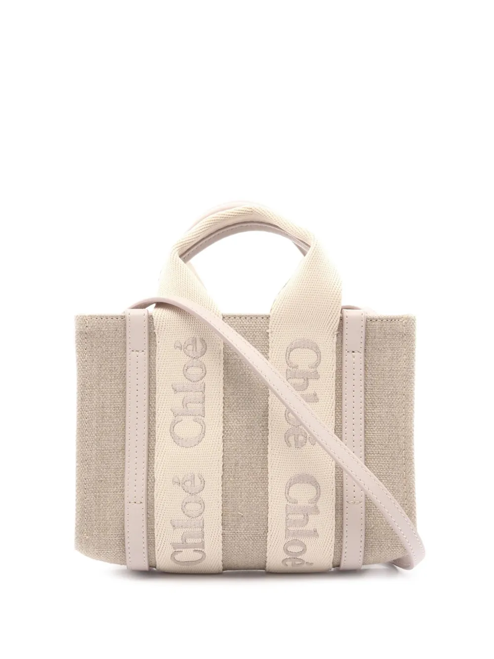 Chloé Pre-Owned Borsa a tracolla Woody mini in tela 2010-2026 - Marrone