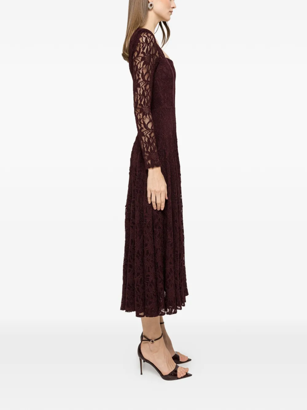 NISSA Midi-jurk met kant Rood