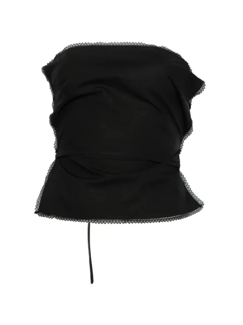 MSGM lace-trim tie-fastening top