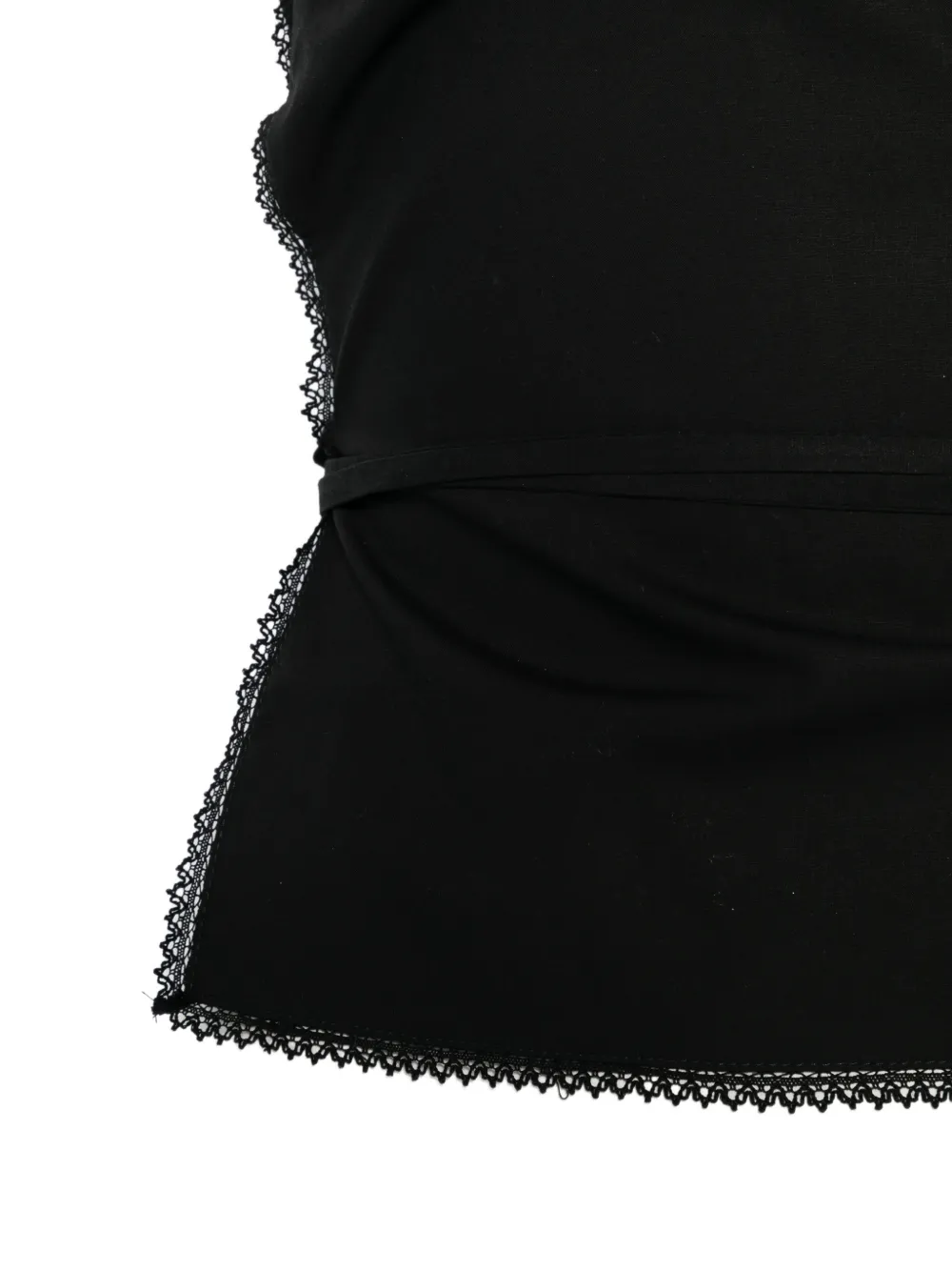  Msgm Lace-trim Tie-fastening Top - Black 