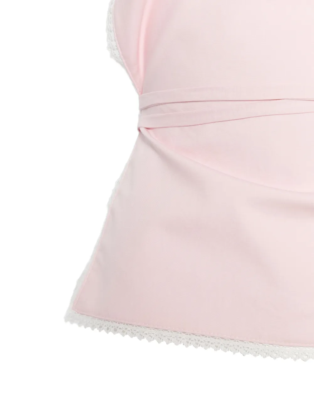  Msgm Lace-trim Tie-fastening Top - Pink 