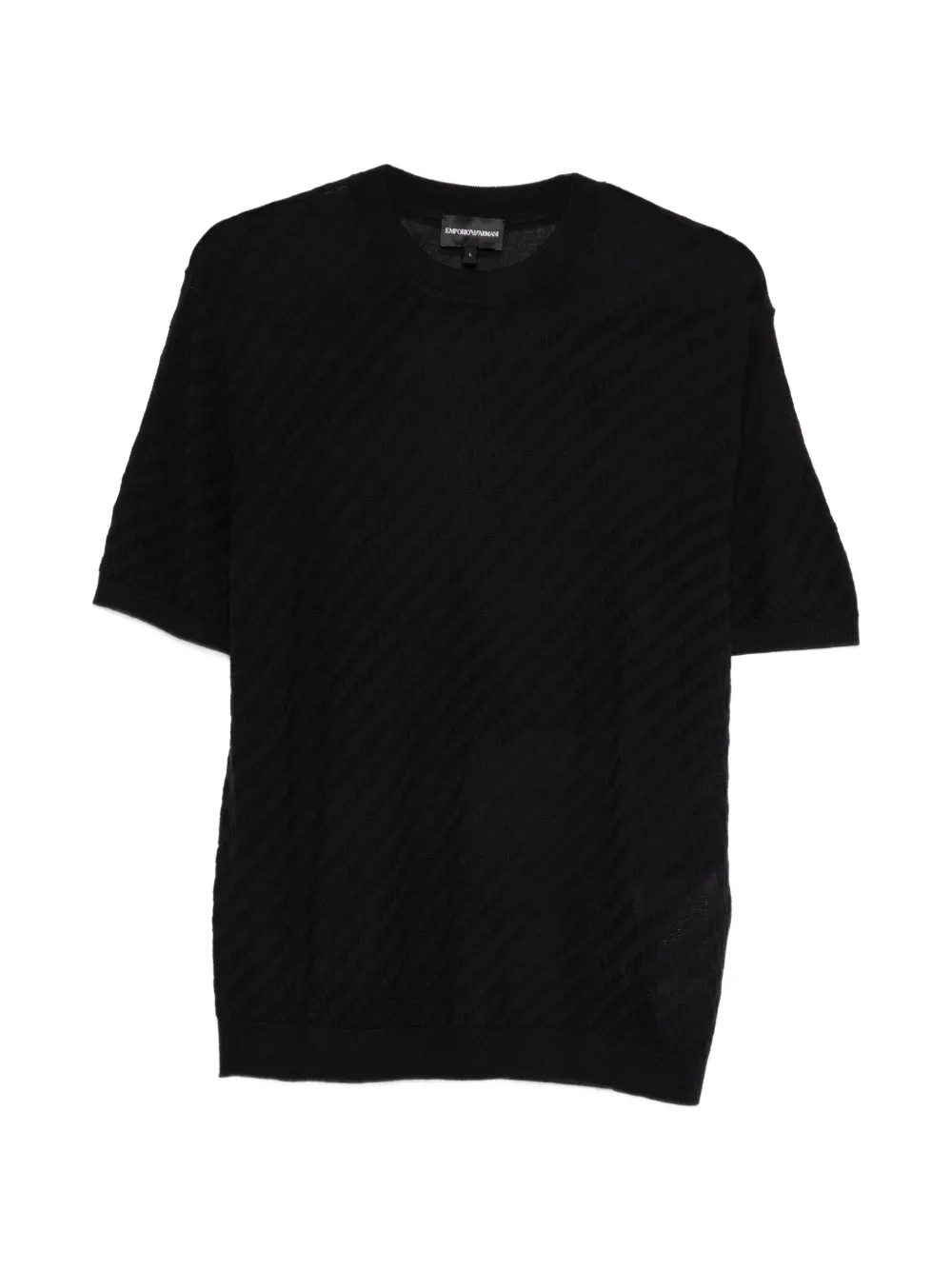 Emporio Armani textured short-sleeve T-shirt - Schwarz