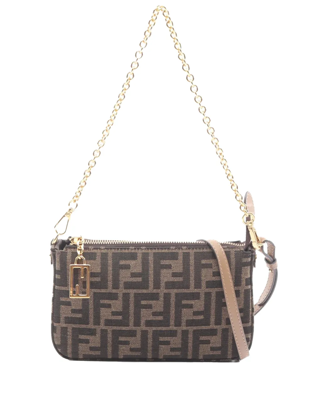 Fendi Pre-Owned Borsa a tracolla Baguette in tela con motivo Zucca 2000-2010 - Marrone