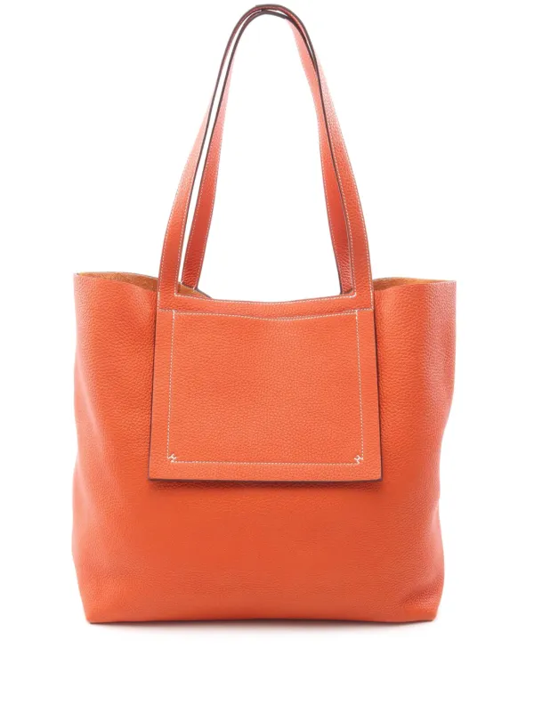 Hermès Pre-owned 2021 Clemence Double Sens 46 Tote Bag in Orange