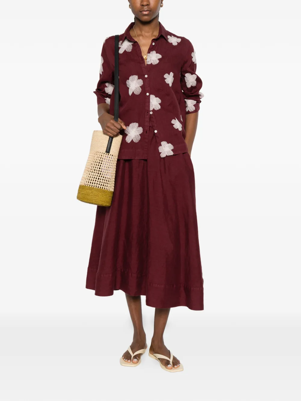 Rosso 35 Floral Buttoned Shirt - Red 