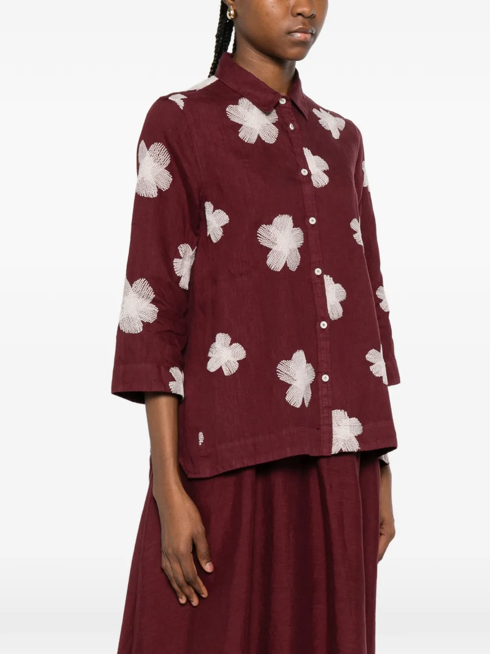  Rosso 35 Floral Buttoned Shirt - Red 