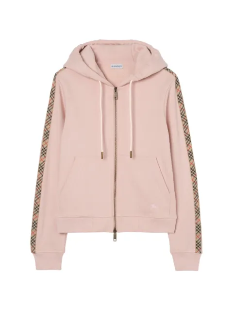 Burberry hoodie de algodón con ribete a cuadros