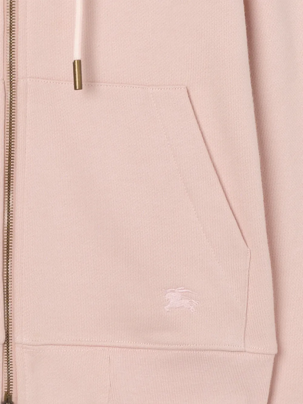 Check-trim cotton zip Hoodie