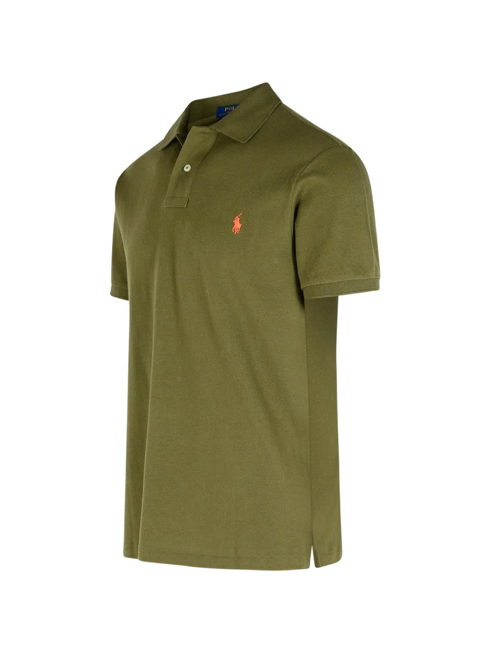 ribbed logo embroidery polo shirt