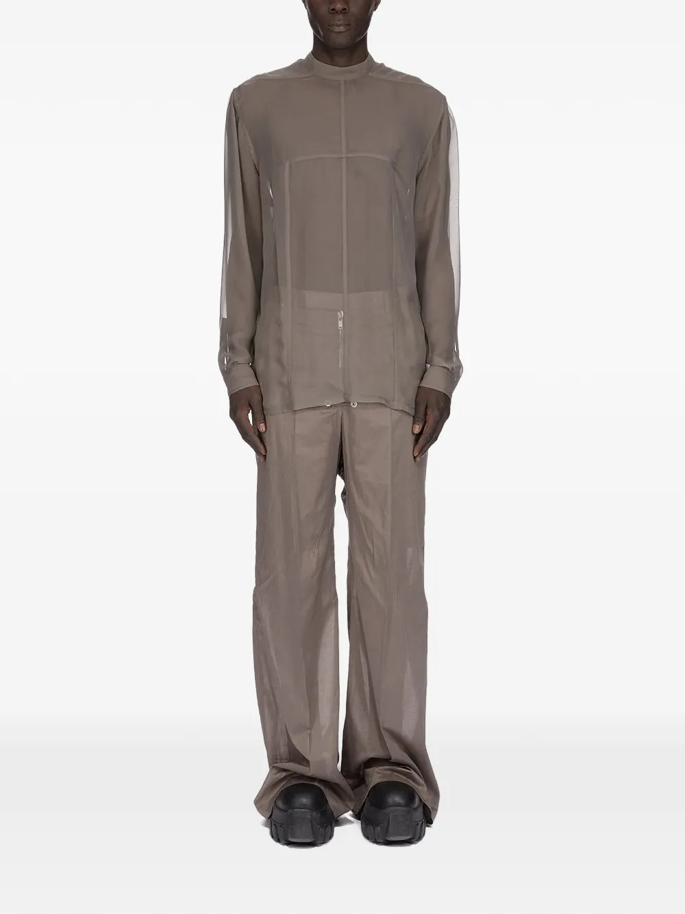 Rick Owens Pantalon met wijde pijpen Beige