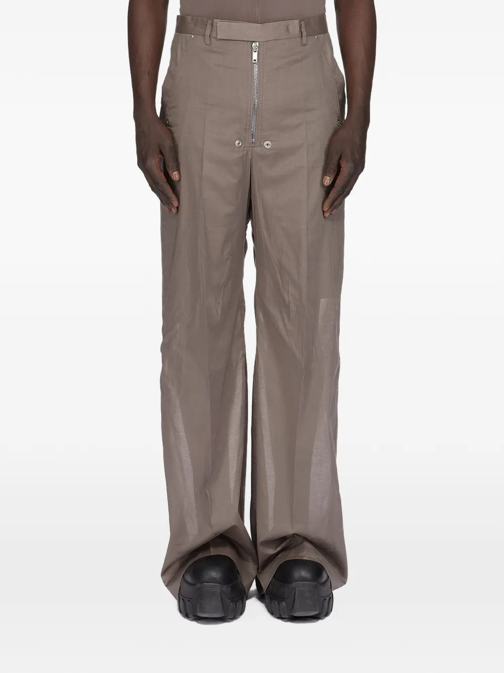 Rick Owens Pantalon met wijde pijpen Beige