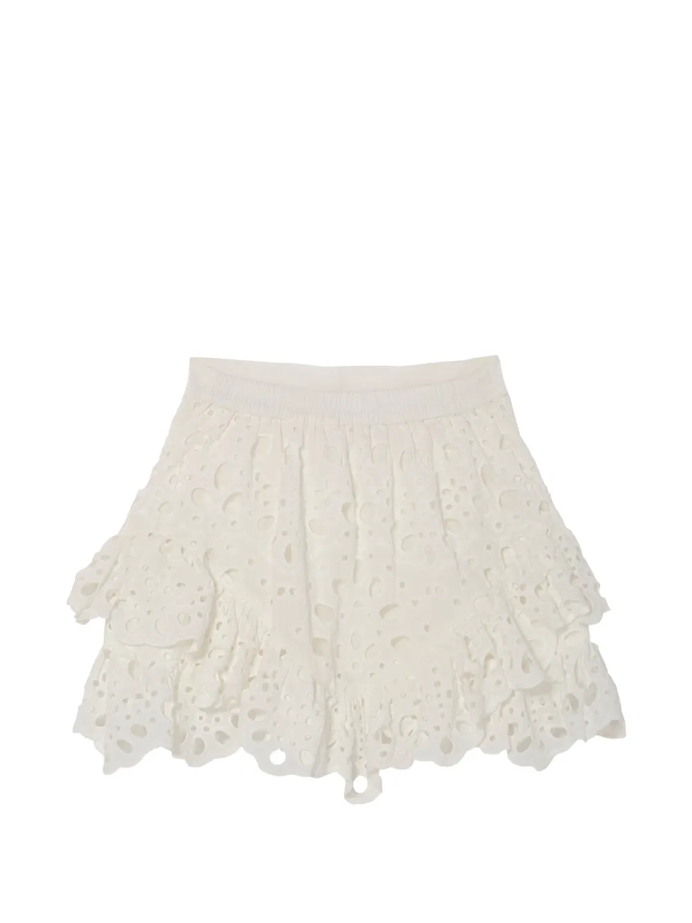 La Croisette Ruffled Broderie Skirt