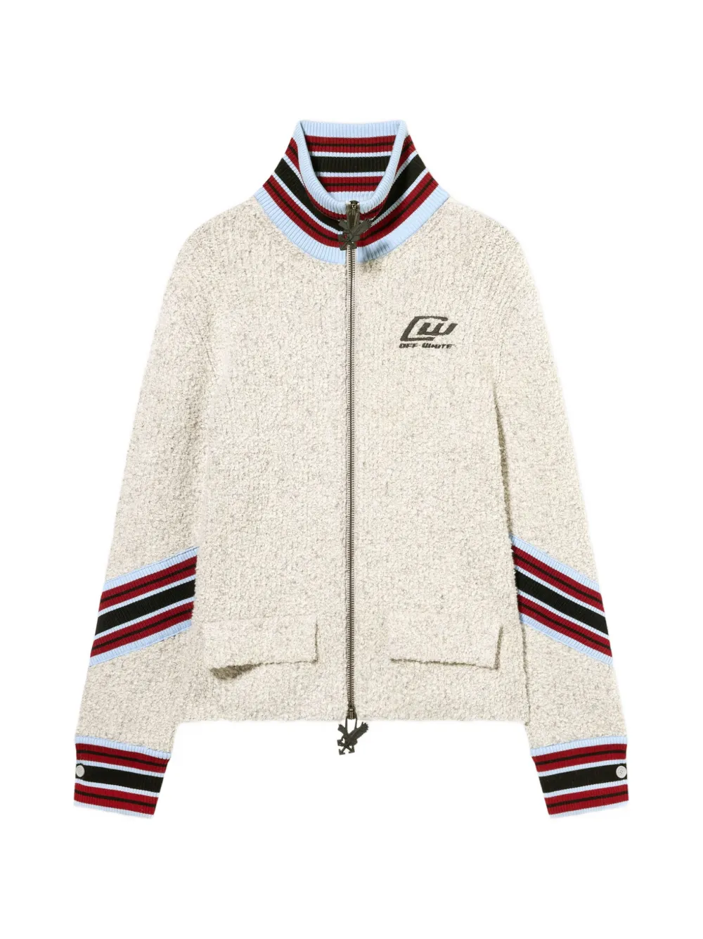 Off-White striped zip cardigan - Toni neutri