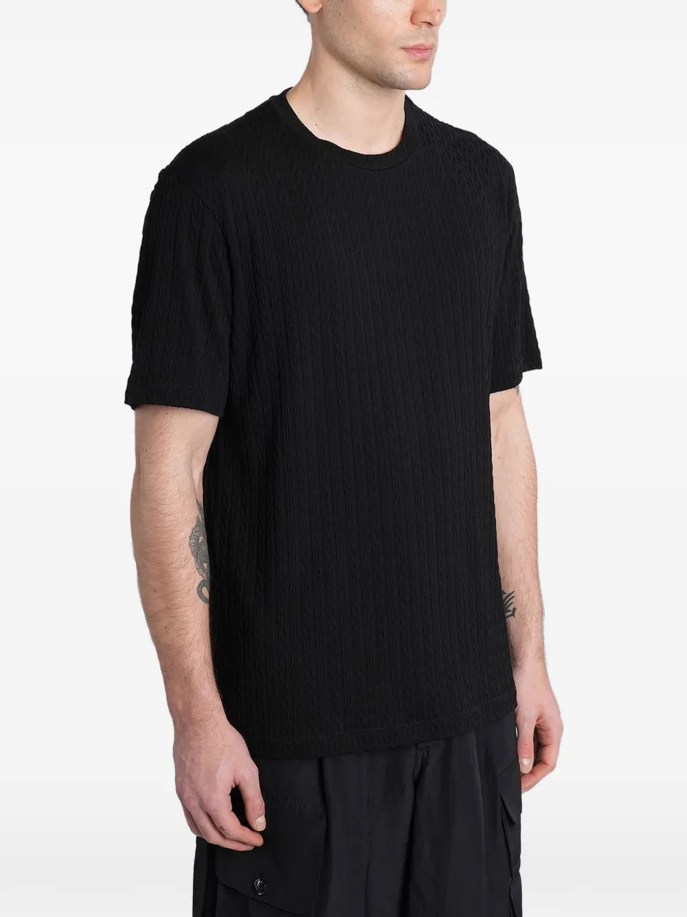Giorgio Armani Getextureerd T-shirt Zwart