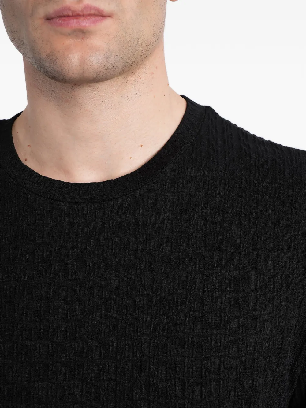 Giorgio Armani Getextureerd T-shirt Zwart