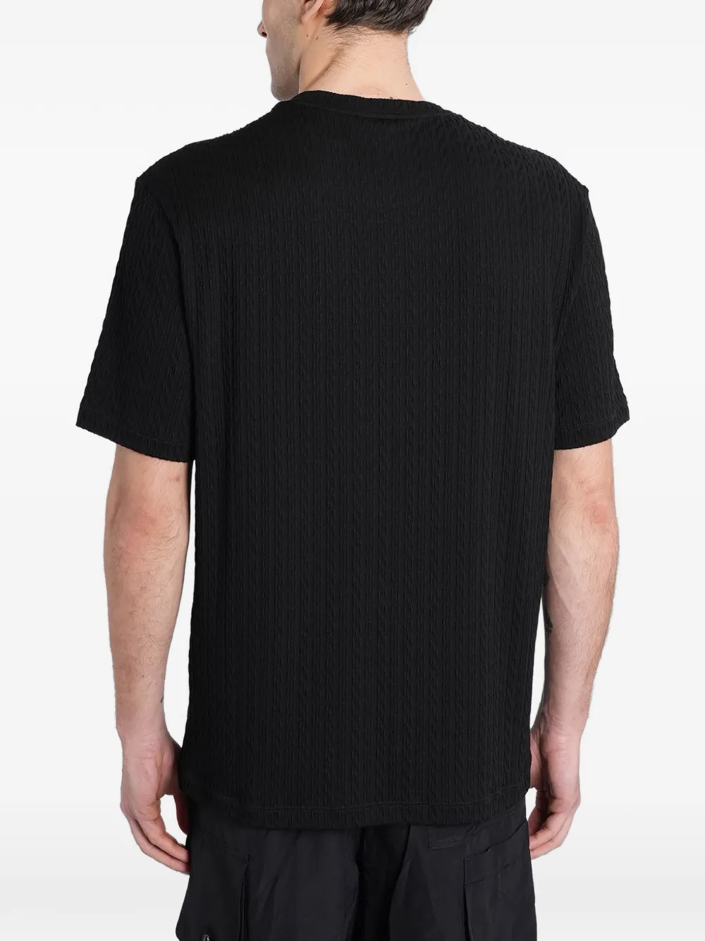 Giorgio Armani Getextureerd T-shirt Zwart
