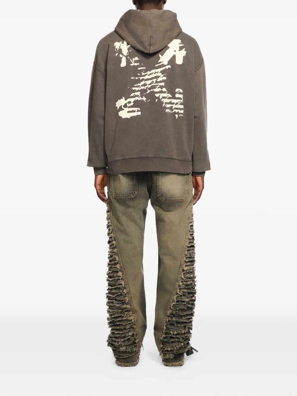 Off-White Hoodie met print Bruin