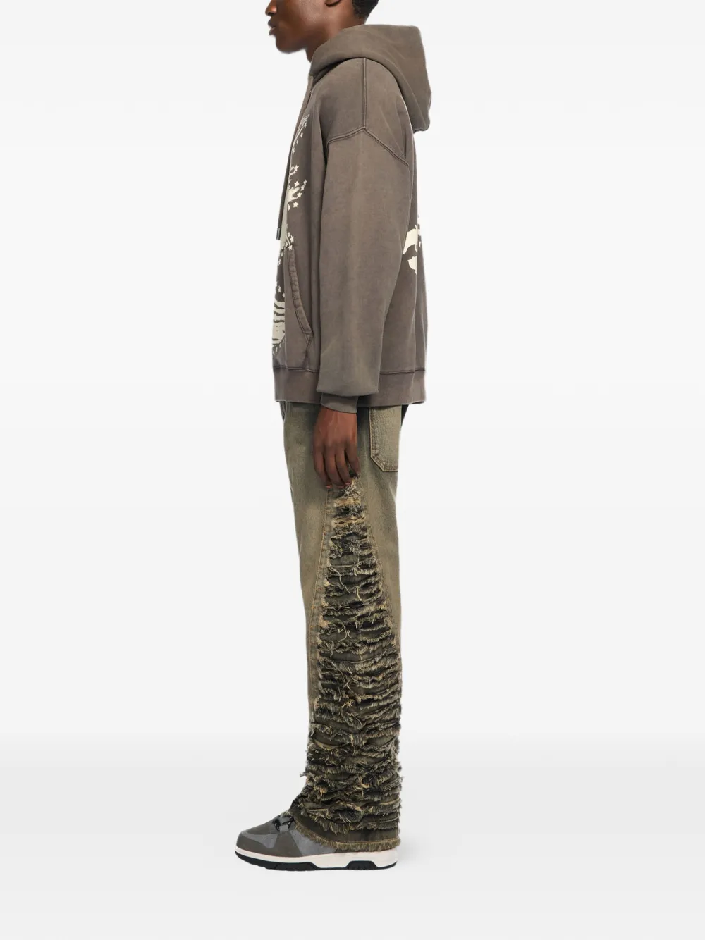 Off-White Hoodie met print Bruin