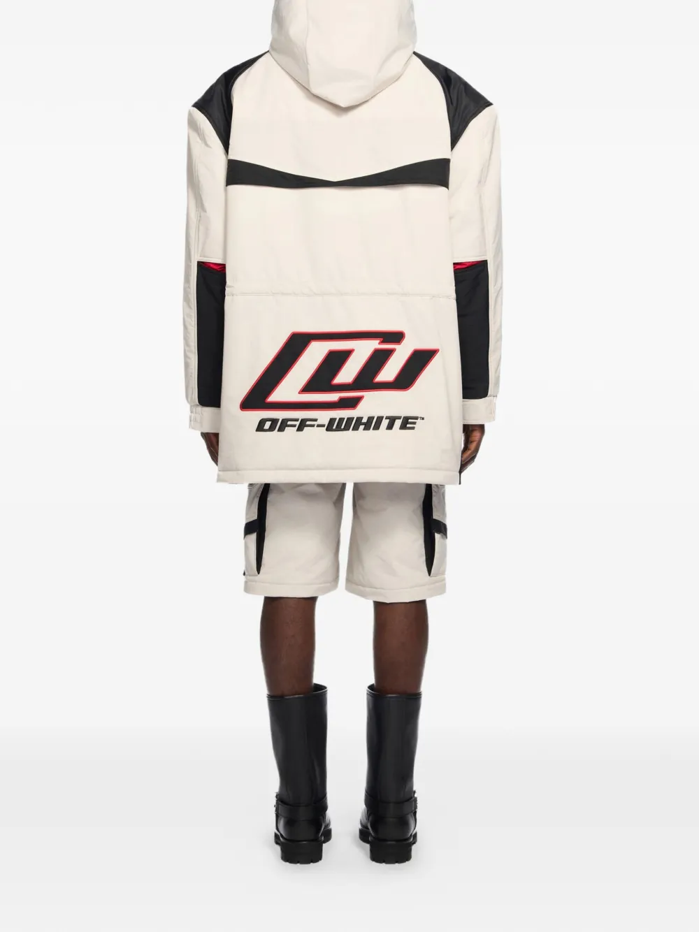 Off-White Parka met meerdere zakken Beige