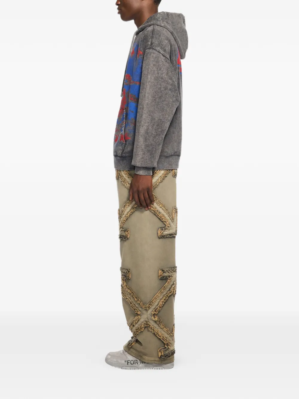 Off-White Hoodie met print Grijs
