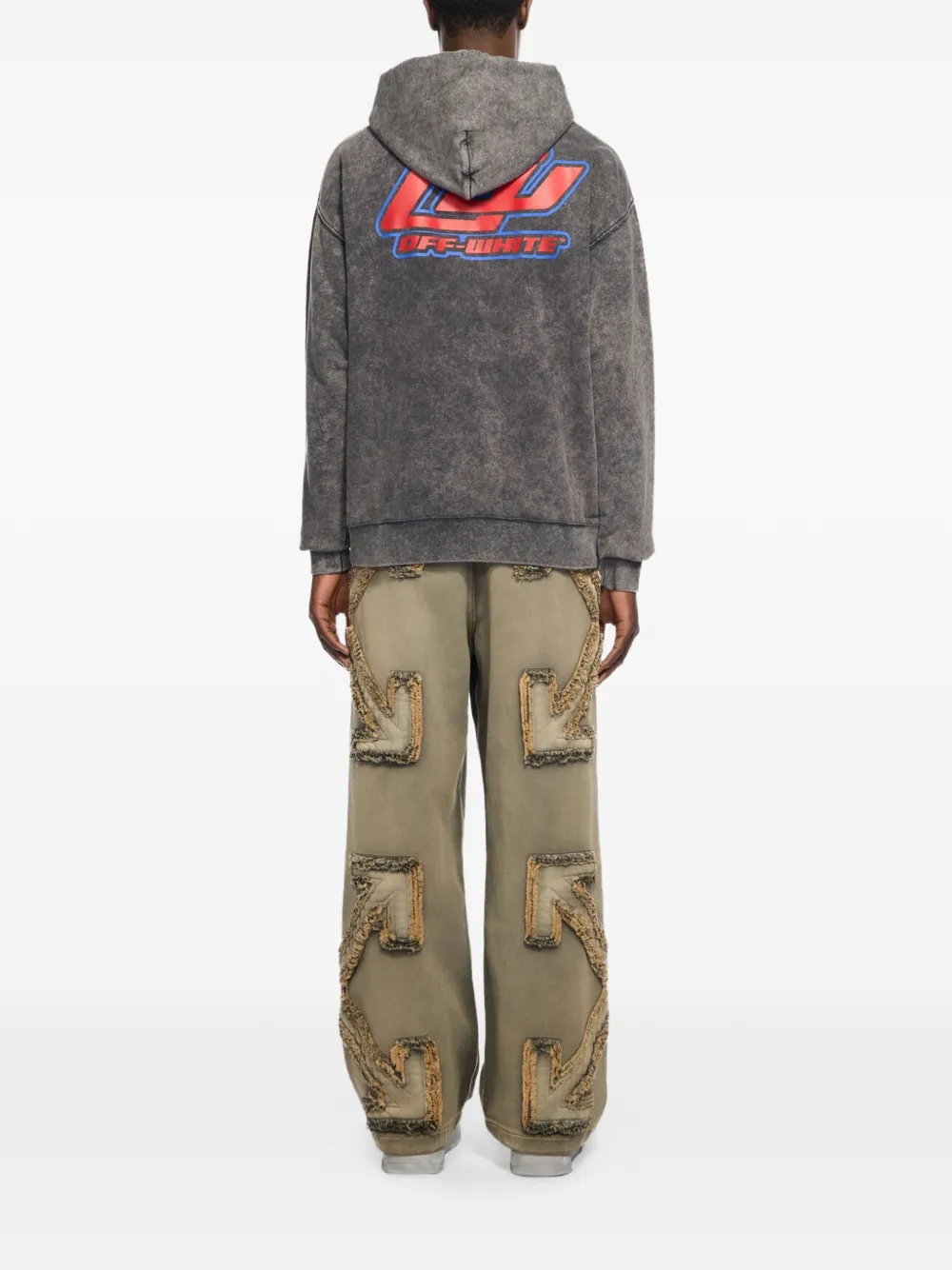 Off-White Hoodie met print Grijs