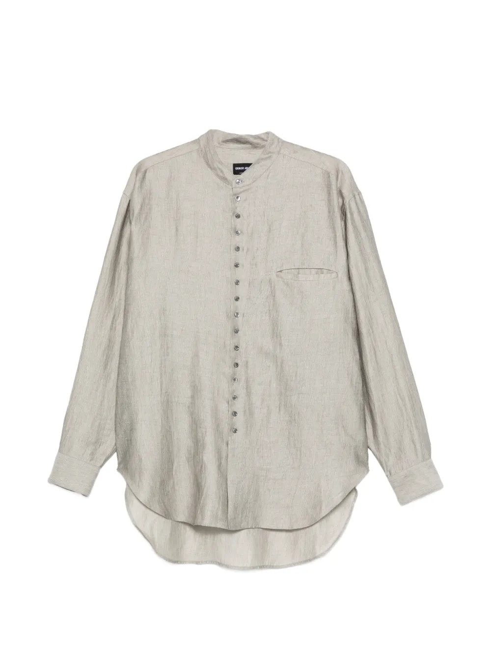 Giorgio Armani collarless shirt - Grigio